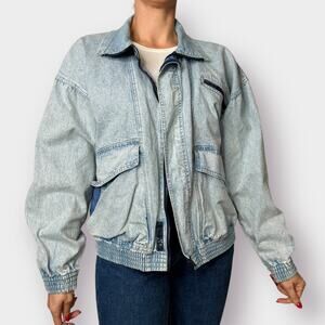 80s Levi’s Denim Bomber Jacket Size XL